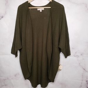 MISIA curvy army green open cardigan knitted sweater 2X